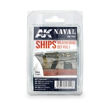 AK Interactive 555 Naval Ships Weathering Vol.1 Enamel Paint Set 302, 303, 304 
