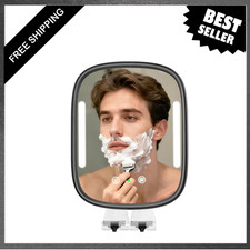 Shower Mirror with LED Light Fogless Rechargeable Heated Bathroom Grooming