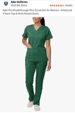 AdarPro Breakthrough Plus Scrub Set Enhanced V-Neck Top Multi Pocket Pants Women