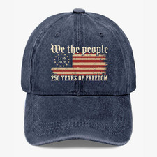 We The People 250 Years Hat Patriotic 1776 2026 Baseball Adjustable Cap 7 Colors