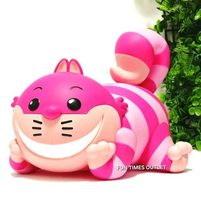 Disney Cheshire Cat 7.5'' Coin Piggy Bank Figural Pvc Molded Licensed Monogram 