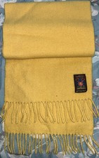 VTG 100 Pure Cashmere Wool Scarf Made in W Germany Bold Yellow