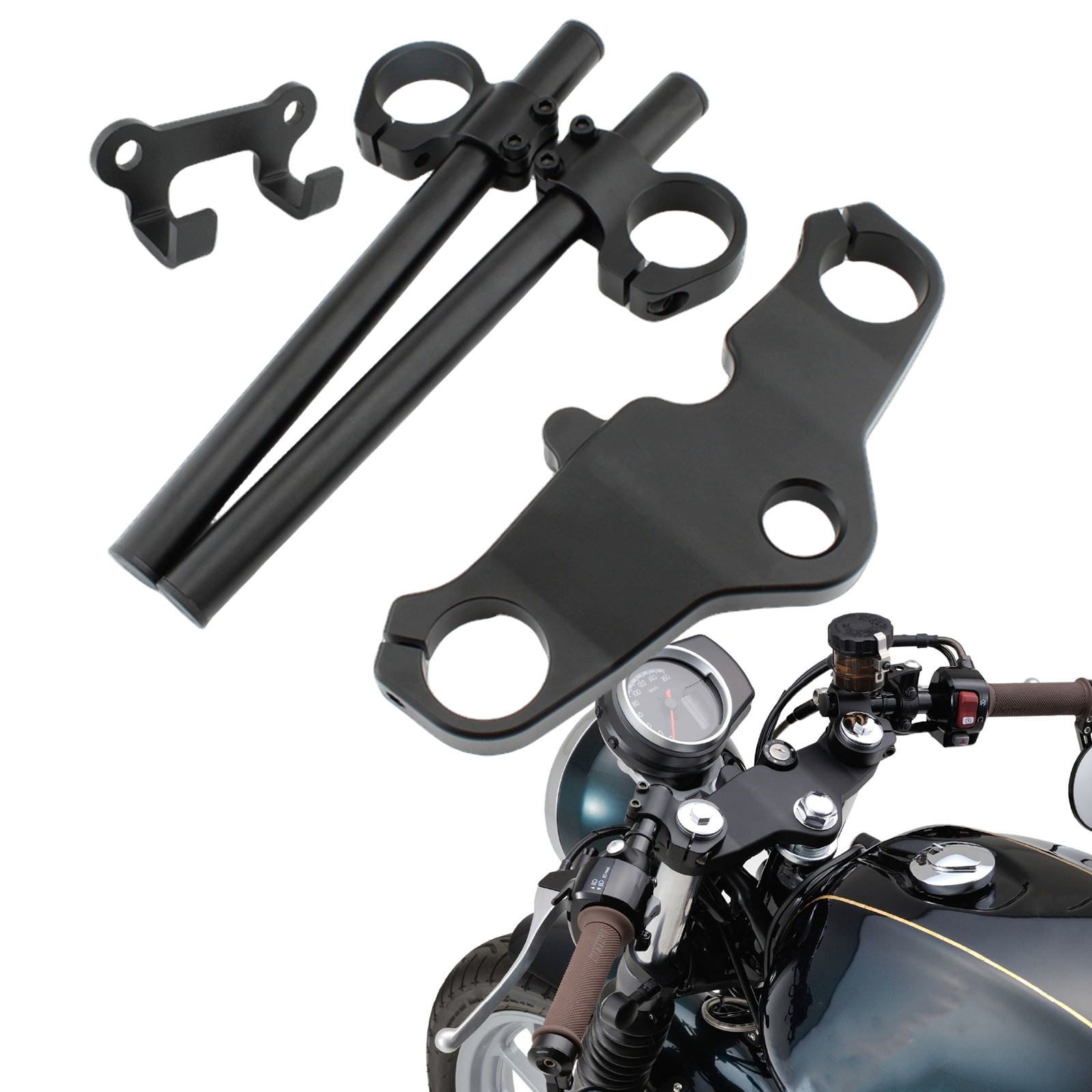 1 Set Clip On Handlebar Upper Triple Tree Clamp For Honda CB350 CB350S GB350 21+