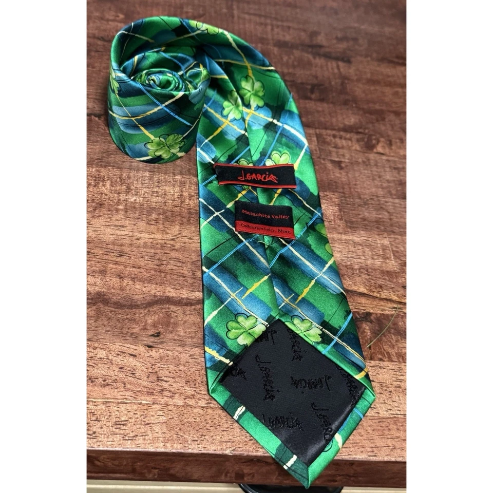 Jerry Garcia Shamrock Tie Green 100% Silk LTD Ed St Patrick's Day (60x3.5 in) - Image 2 of 3