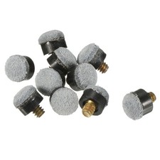 New 10Pcs 10mm Dia Screw-on Pool Cue Tip Replacement Billiard Stick Tips Grey