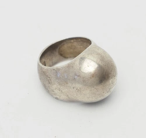Fun vintage modernist dome sphere sterling 925 silver ring size 7.5