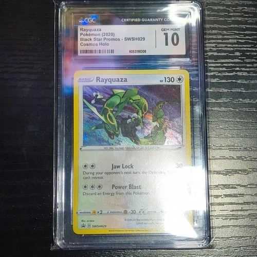 Pokémon Rayquaza Black Star Promo SWSH029 Cosmos Holo CGC 10