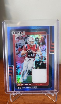 2025 Panini Donruss Optic - Donruss Threads Drake Maye #DTBH-DME Blue Hyper...