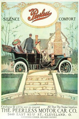 Peerless Motor Car Co. Vintage Poster   - 24x36  - Mid-century Modern  