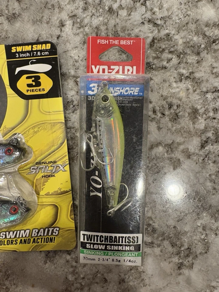 Cebos holográficos Tsunami Pro Swim Shad y cebo Yo-zuri Twitch hundimiento lento Foto 3 de 4