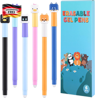 Thboxes 10 Radierbare Gelstifte 0,7 Mm Mit Tiermotiven, Bunte Tinte