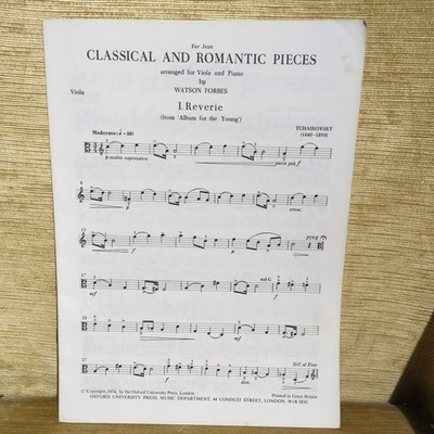 Klassische & romantische Stücke für Viola & Klavier Watson Forbes I Reverie