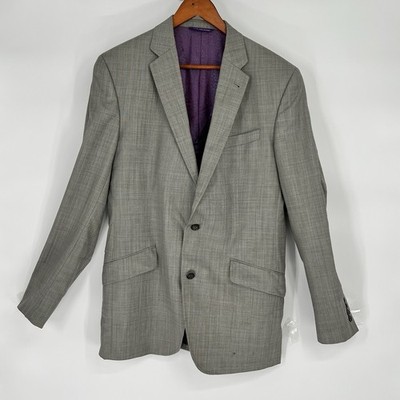 Ted Baker London Endurance Gray Wool Blazer Mens 42L Solid *read Description*