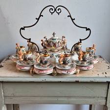 SERVIZIO DA CAFFE' CAPODIMONTE CON VASSOIO ANNI '60