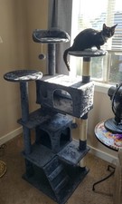 Cat Tree, Multi-Level Cat Tower with Spacious 19.5"L x 19.5"W x 54"H
