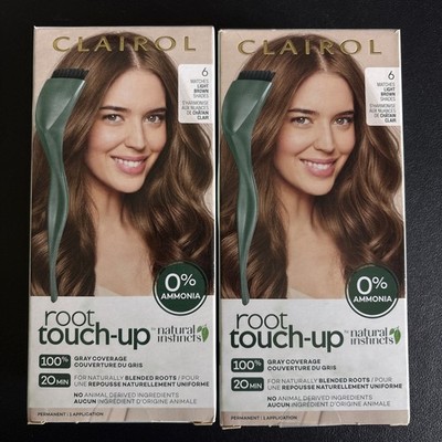 2x Clairol Natural Root Touch-Up Permanent Hair Color Creme #6 Light Brown New