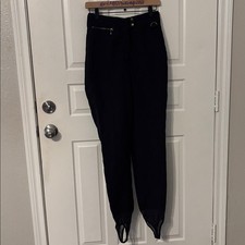 Schoeller Women's Black Wool Blend Stirrup Ski Pants vintage 10