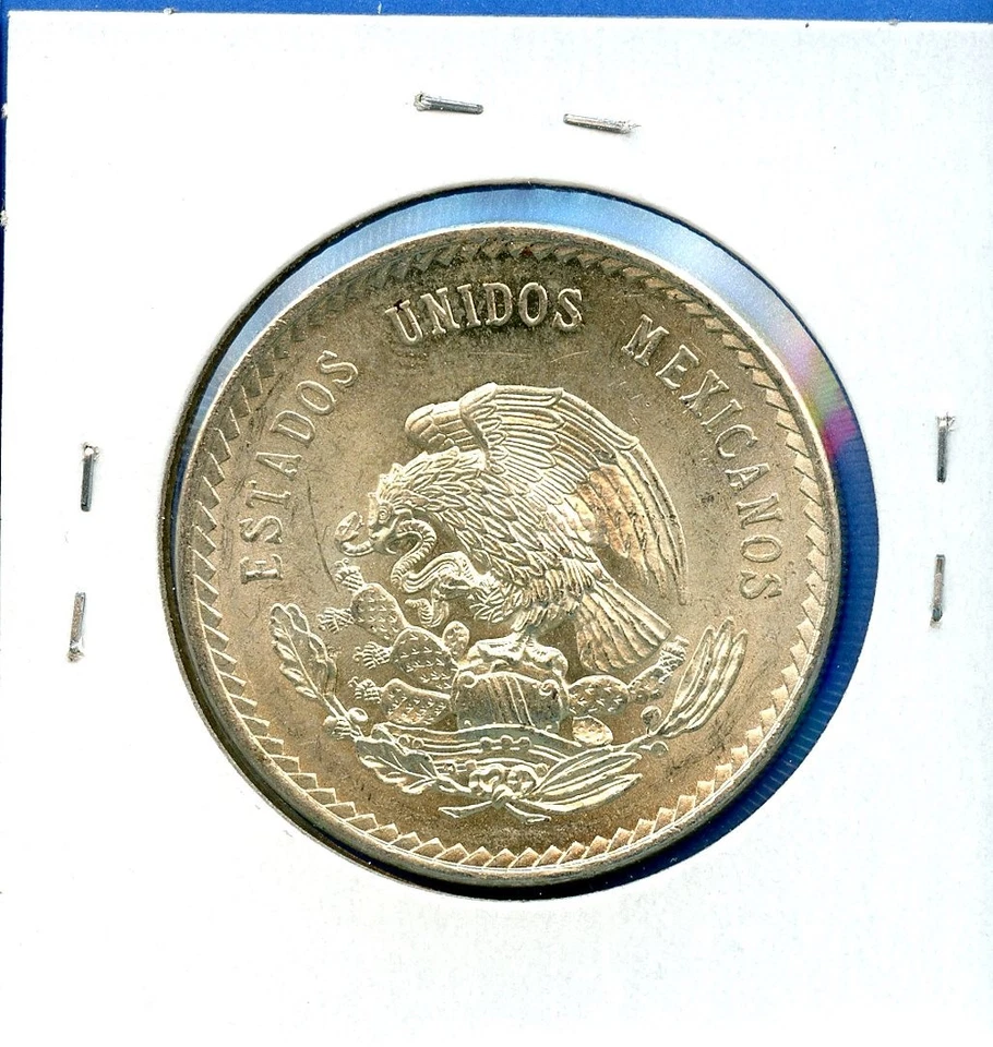 Moneda de plata Cuauhtémoc de 5 pesos de México 1948 #71 BU 1948 MS brillante sin circular Foto 2 de 3