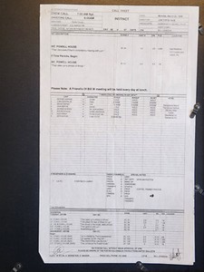 Anthony Hopkins & Cuba Gooding Original  CALL SHEET "INSTINCT" the movie