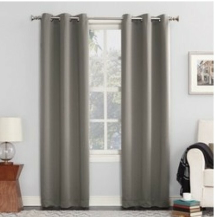 Sun Zero Greenwich 40x84 Inch Grey Blackout Grommet Curtain Panel New L11-image