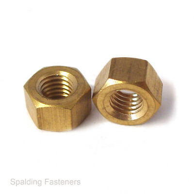 1/4'' 5/16'' 3/8'' UNC GROBGEWINDE MASSIV MESSING VOLLSECHSKANTMUTTERN
