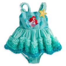 Disney Store Princess The Little Mermaid Ariel 1PC Deluxe Swimsuit Girl Size 5/6