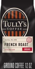 Tully's Coffee French Roast, Ground Coffee, Dark Roast, Bagged 12oz
