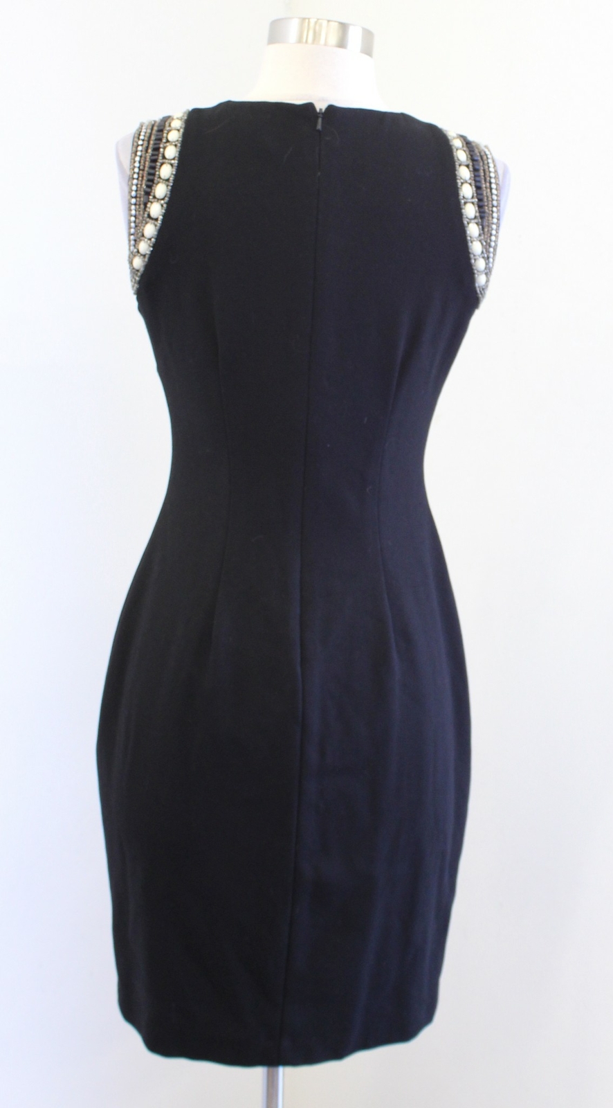 Cache Solid Black Knit Beaded Embellished Trim Sh… - image 6