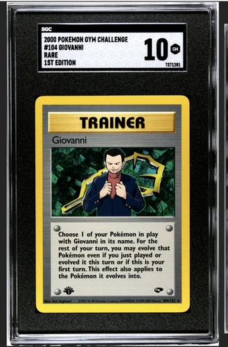 Giovanni 104/132 Gym Challenge 1st Edition Rare GEM MINT SGC 10 Pokemon 2000