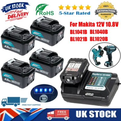For Makita Battery 12V 4.0Ah BL1041B BL1040 10.8V BL1021B BL1020B Li-Ion Charger