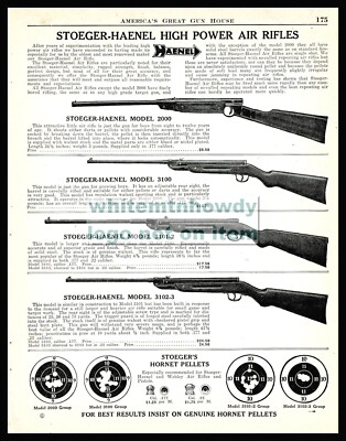 1939 STOEGER-HAENEL Model 2000 3100 311-2 310-2 High Power Air Rifle PRINT AD