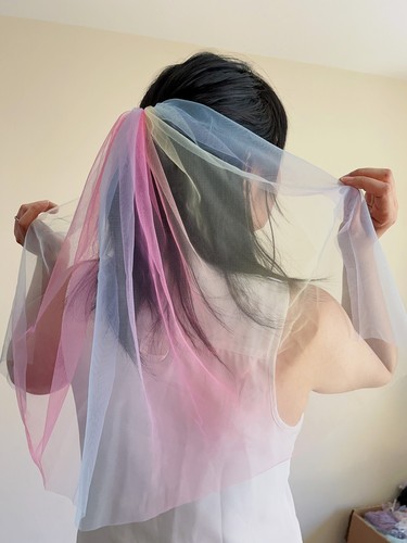 Unicorn bridal veil, Rainbow ombre veil, Unique bridal veil, wedding - Picture 2 of 5