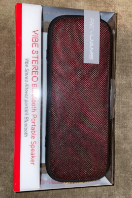 NEW in Box RevJams Vibe Stereo Bluetooth Portable Speaker - Red, 33 ft Range