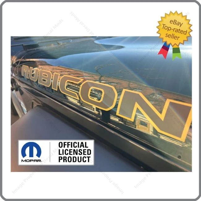 (2x) Jeep Gladiator RUBICON 392 Hood Decals Stickers Graphics Black Gold UV1R3 - Image 4 of 4