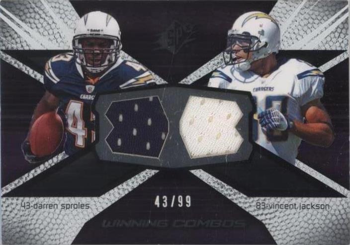 2008 SPx Darren Sproles Vincent Jackson #WC85 - 1 of 2
