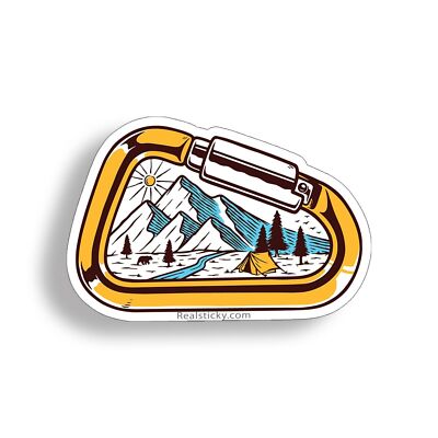 Carabiner Hiking Mountain Climb Sticker Decal