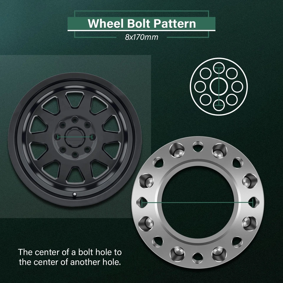 4X Wheel Spacers 8x170 3" 14x1.5 Fits Ford F-250 F-350 Super Duty 2003-2022 2012 - Image 4 of 4