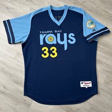 JAMES SHIELDS Tampa Bay Rays Jersey 52 Majestic Authentic TBTC 1970s Inspired