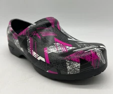 Anywear SR Angel Nursing Shoes Women Size 10 Men Sz 8 Pink Black Geometric Print