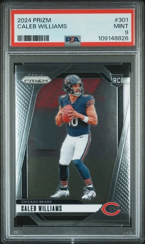 CALEB WILLIAMS 2024 Panini Prizm #301 Base Rookie PSA 9 - Chicago Bears