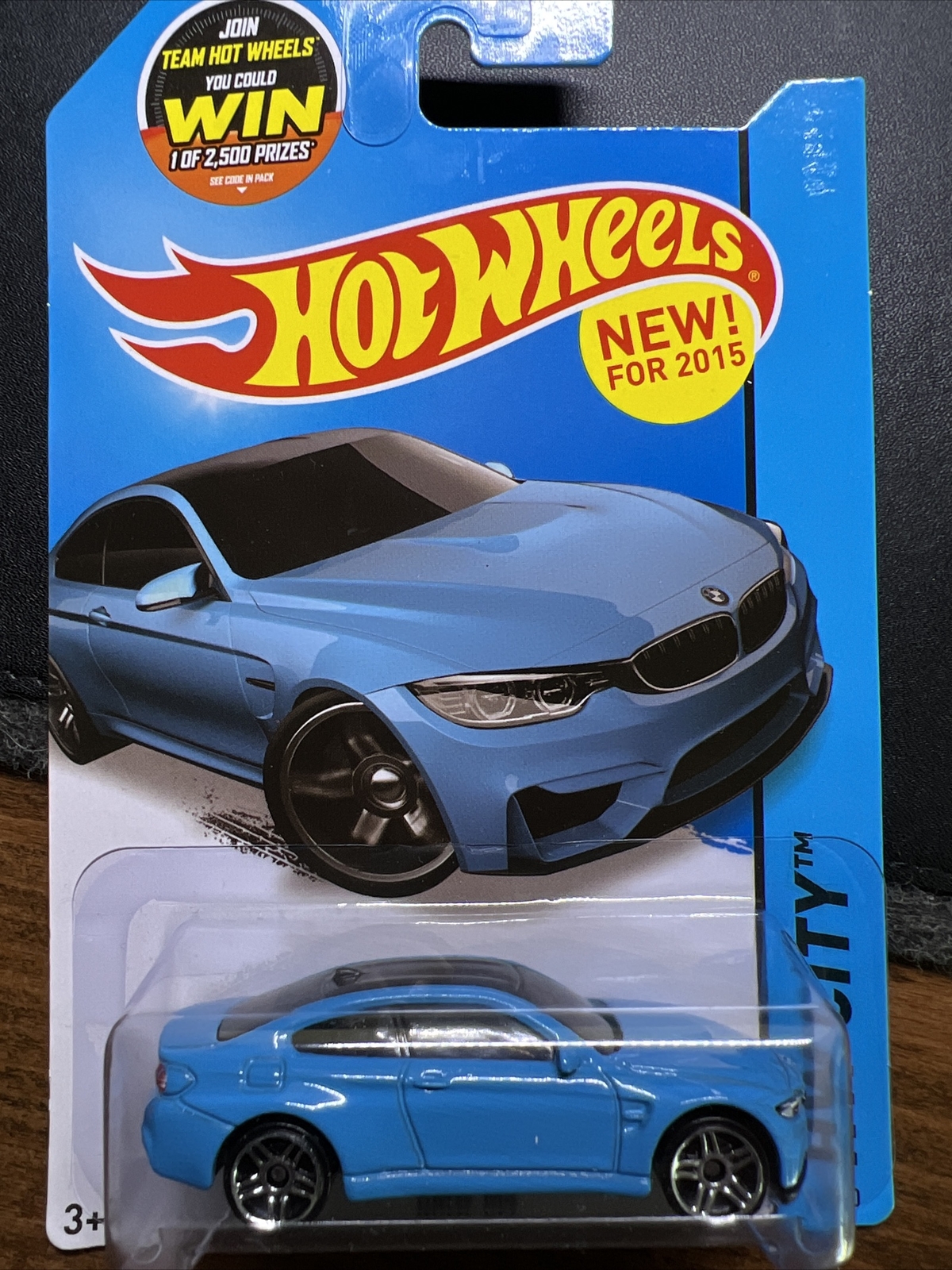 2015 Hot Wheels #24 HW City-Street Power BMW M4 Blue w/Chrome Pr5 Spoke Wheels