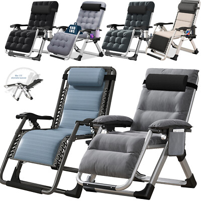 Zero Gravity Chair, Folding Outdoor Patio Lounge Recliner w/ Cup Holder  Summer