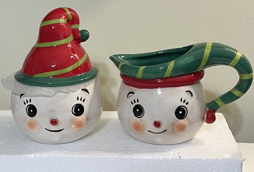 JOHANNA PARKER Christmas Cream Sugar Snowman Carnival Cottage Green Red NIB New