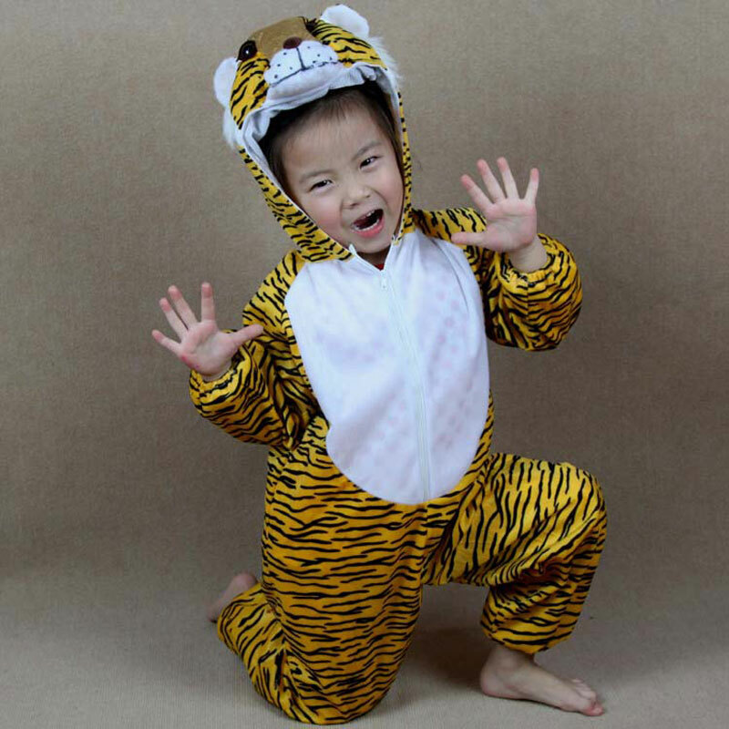 Children Kids Girl Boy Animal Tiger Costume Halloween New Year Party
