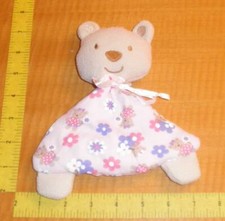 baby Gear Bear Mini Clutch Security Blanket Lovey PInk Purple White Flowers