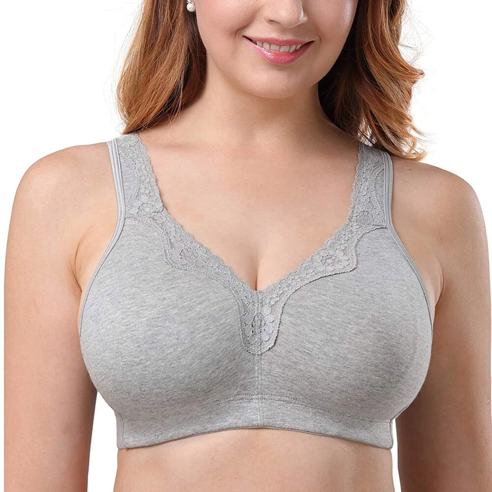 Comfortable Bras for Women No Underwire Back Support Push Up Lace Padded Bras  Comfort Wireless Underwear (Beige, 36) Nylon Large Bust Bra at   Women's Clothing store