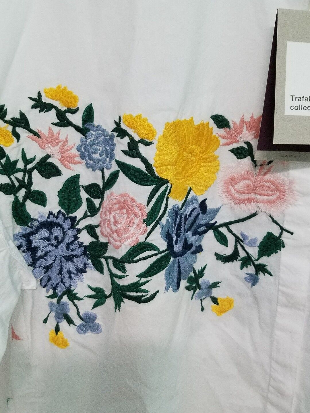 ZARA WHITE FLORAL EMBROIDERED SHIRT TOP BLOUSE 0881/012_XS S M NWT eBay