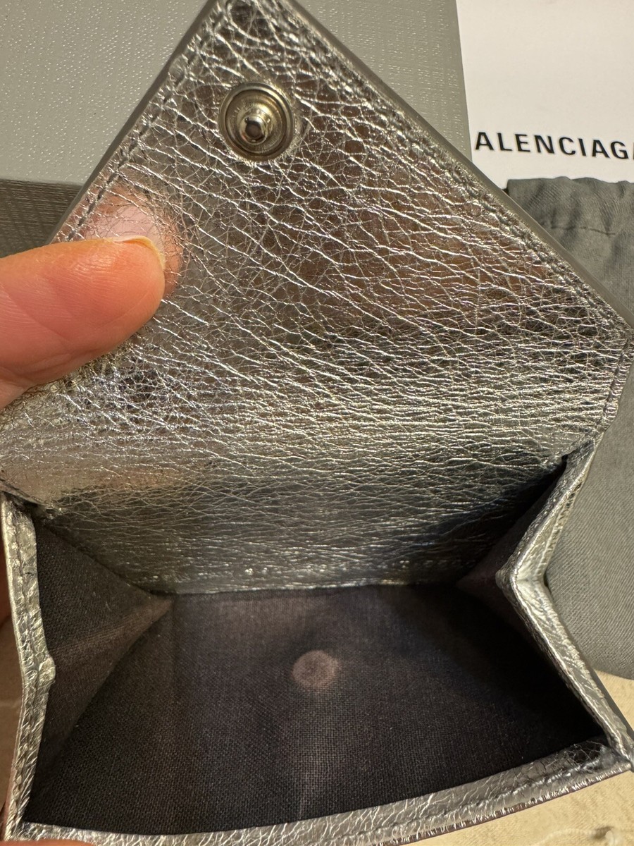 小物 balenciaga paper mini wallet silver Balenciaga 6 Key Holder And Card Case Wallet Silver Leather