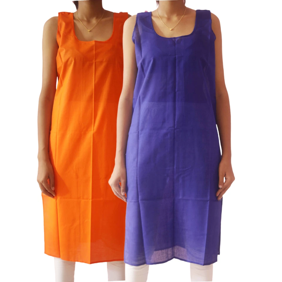 Combo Pack of2 Cotton Full Length Camisoles for Women,Sleeveless U Neck Long Top - Image 2 of 4