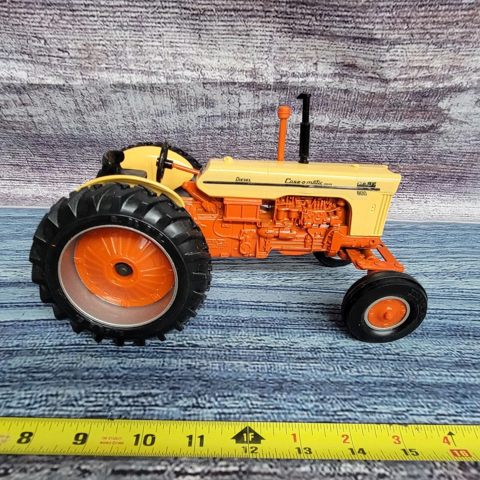 Vtg 1990 Ertl 1/16 IH Case 800 Case-O-Matic diesel w/frontend die-cast tractor - Image 4 of 4